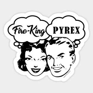 Fire King vs Pyrex Retro Couple Sticker